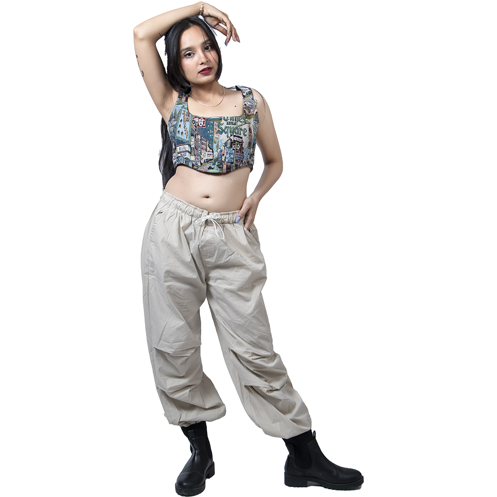 Cotton jacquard blouse Corset top
